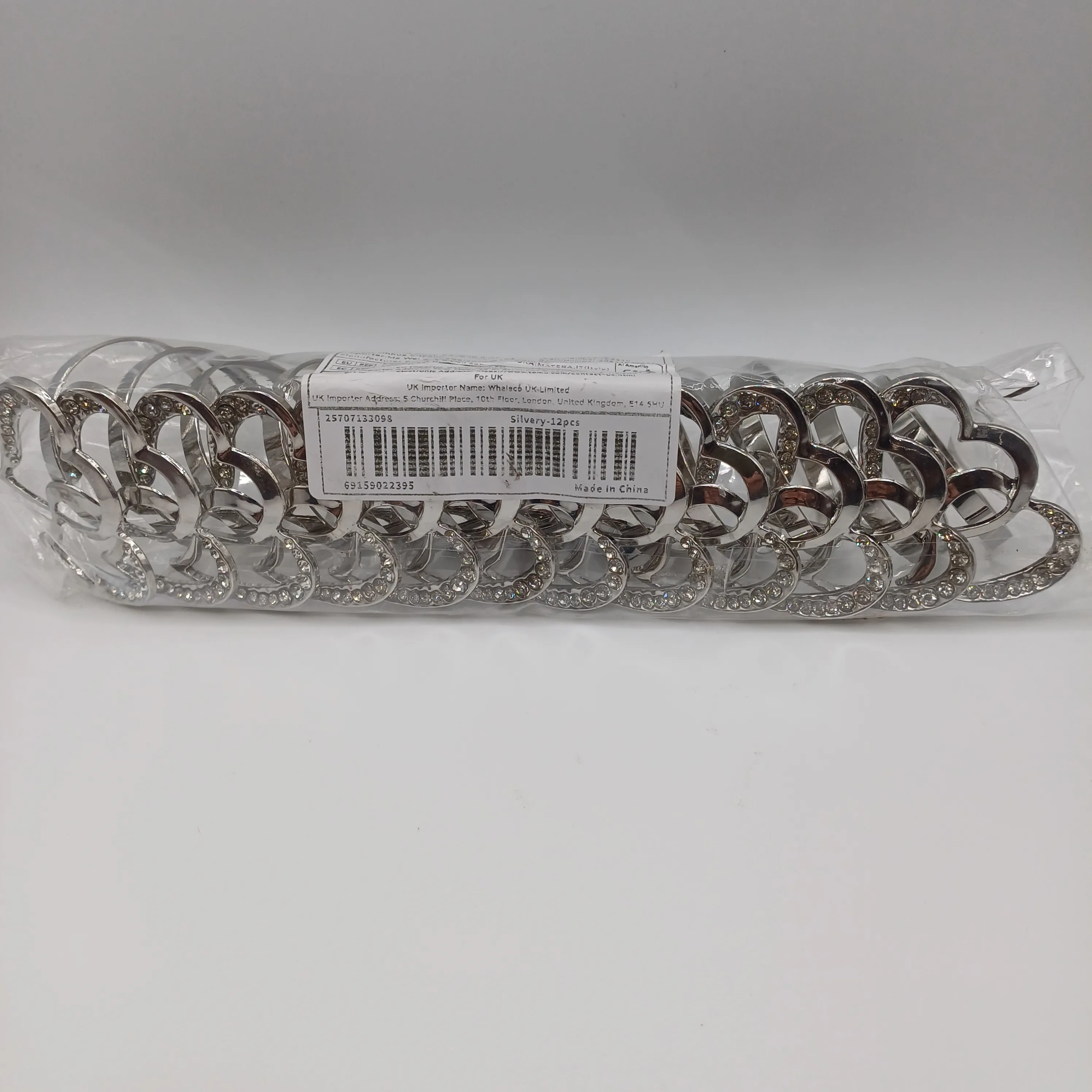 Lot de 12 ronds de serviette coeur