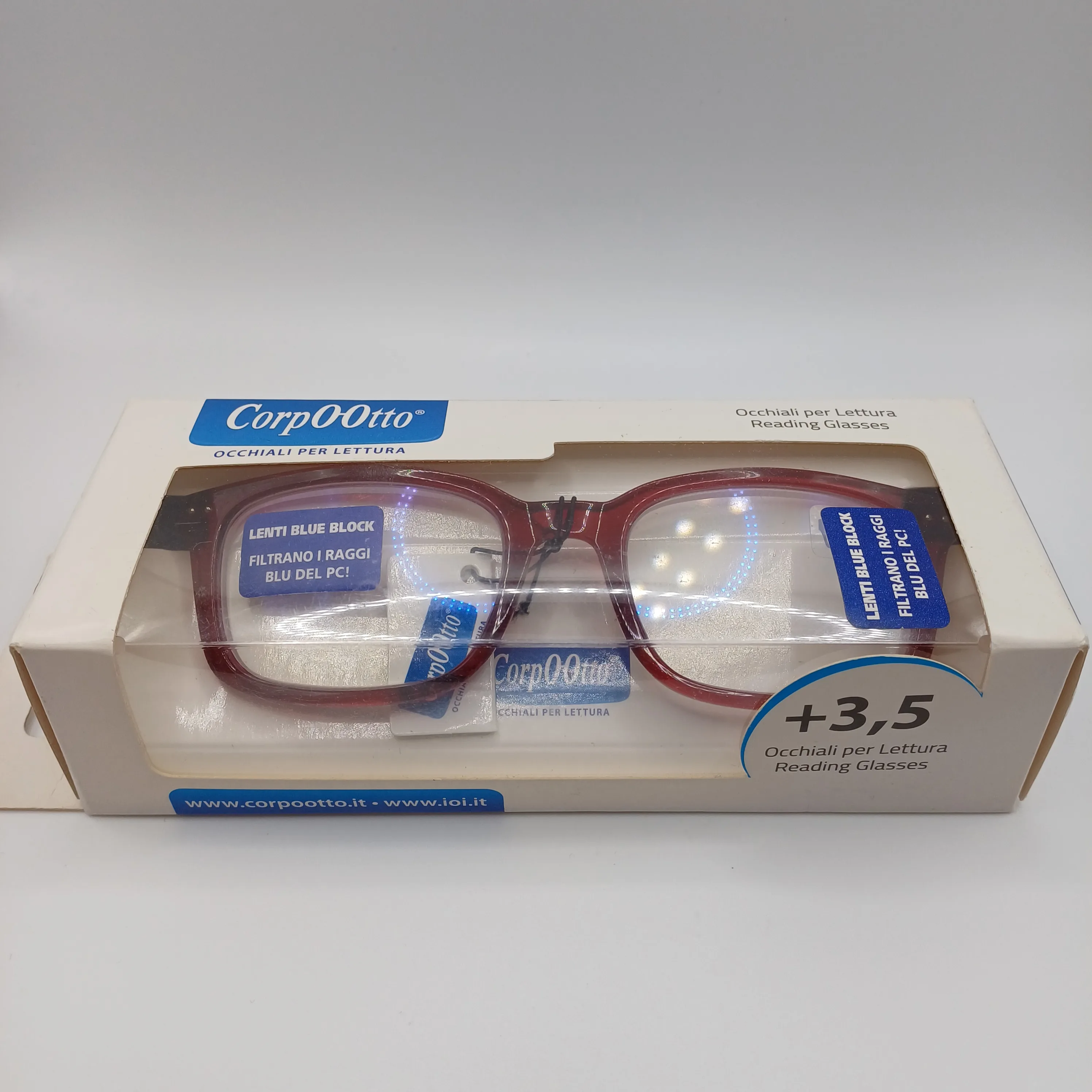 Lunette de lecteur rouge +3,5