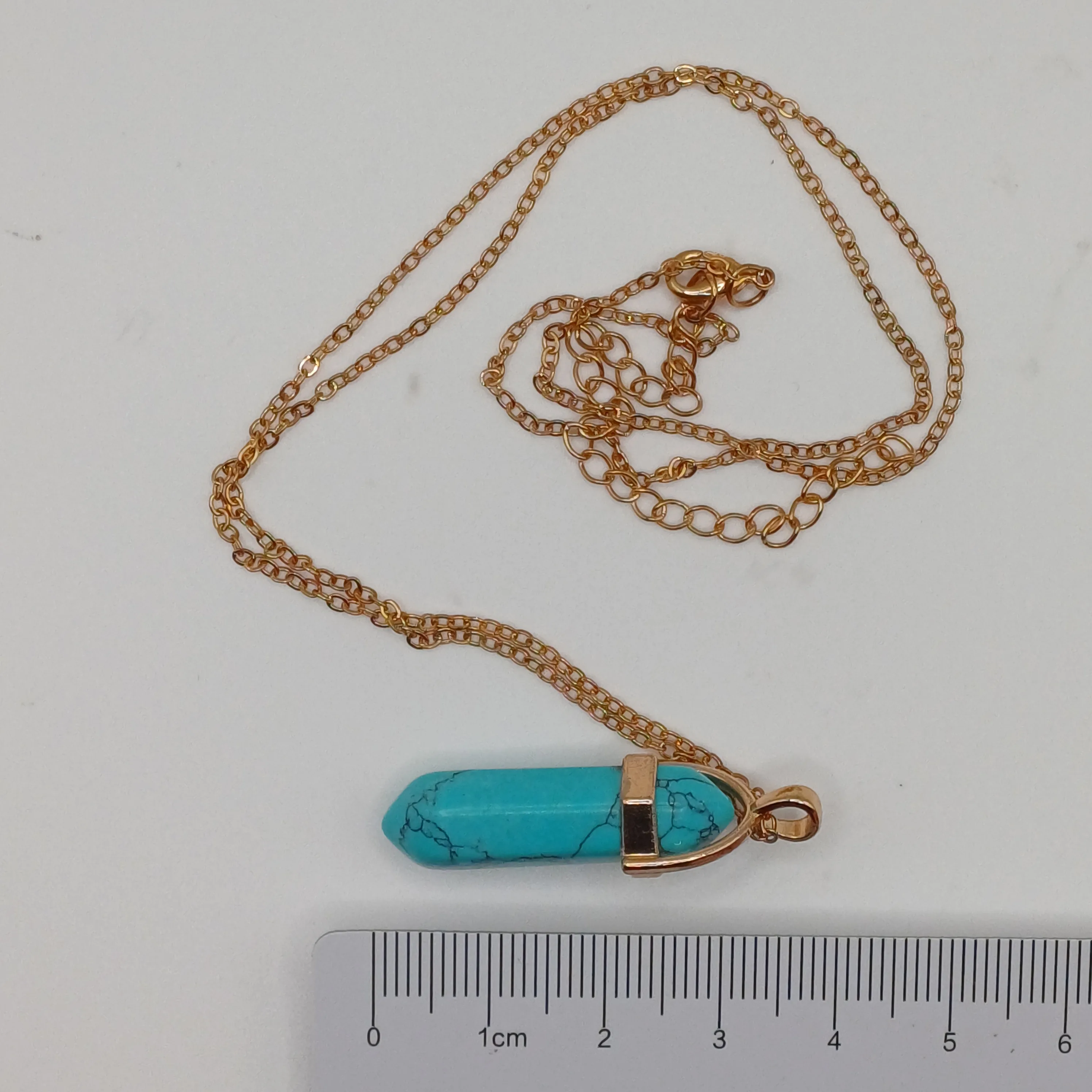 Pendentif fantaisie turquoise pierre