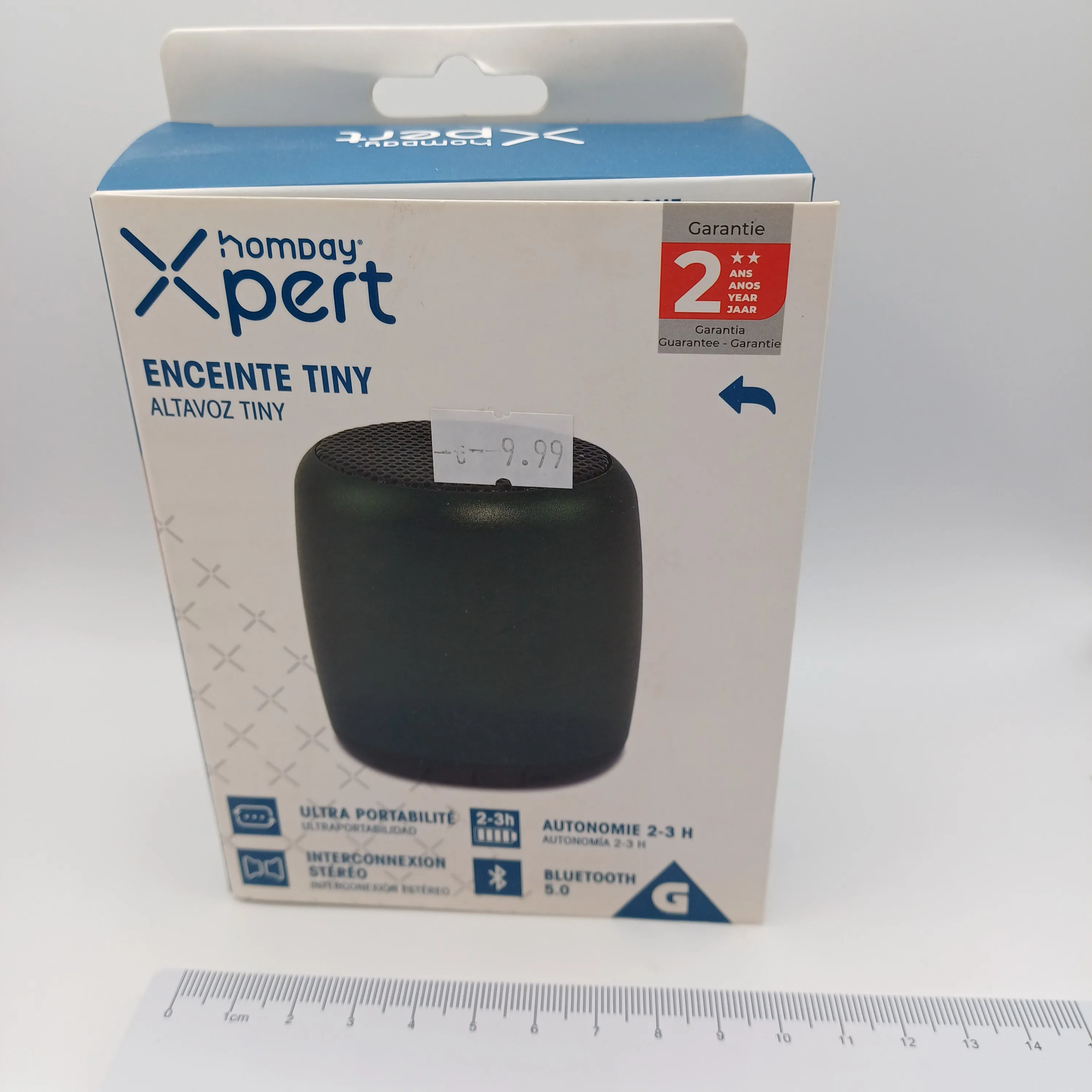 Mini enceinte bleue pétrole