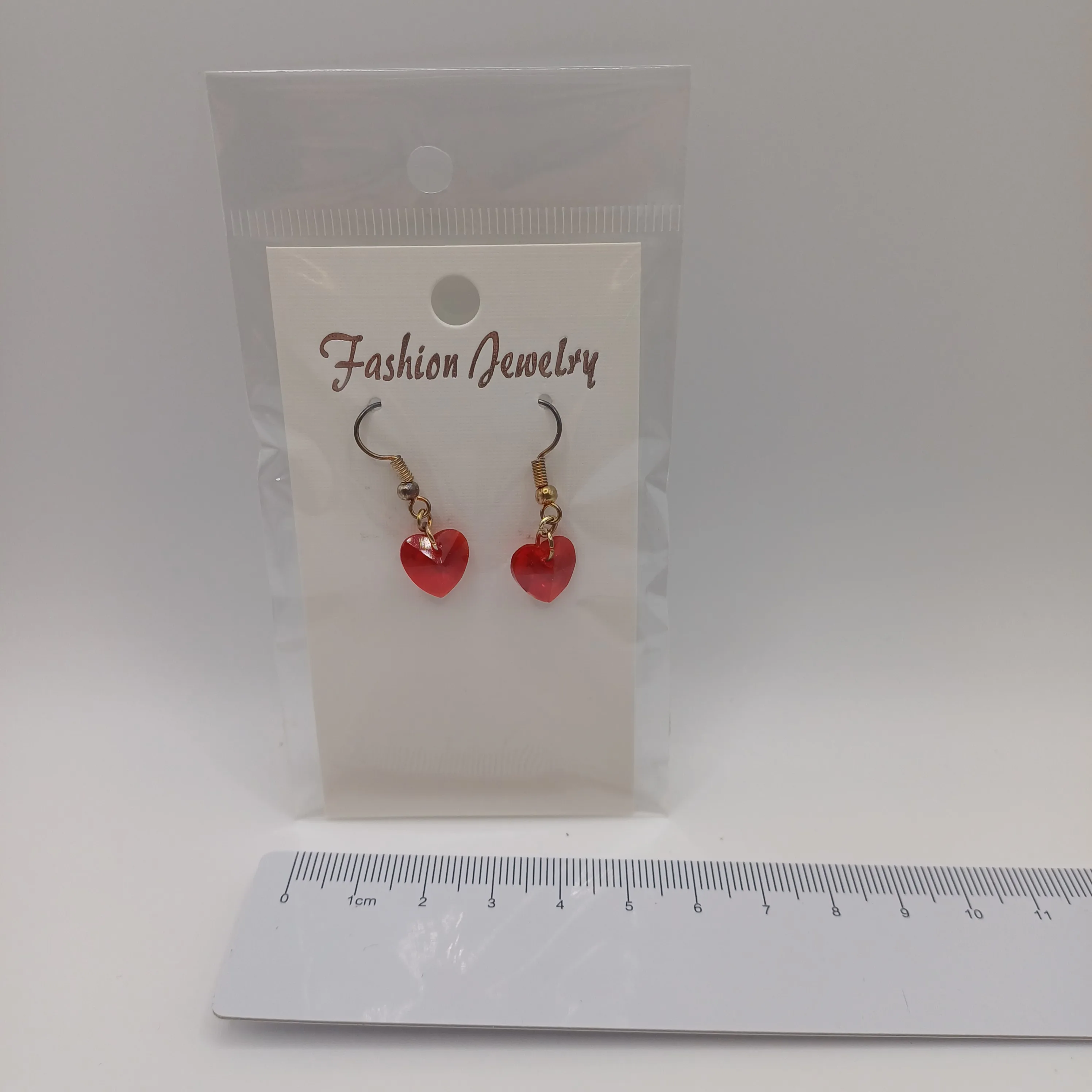Boucle d'oreilles fantaisie Coeur Rouge