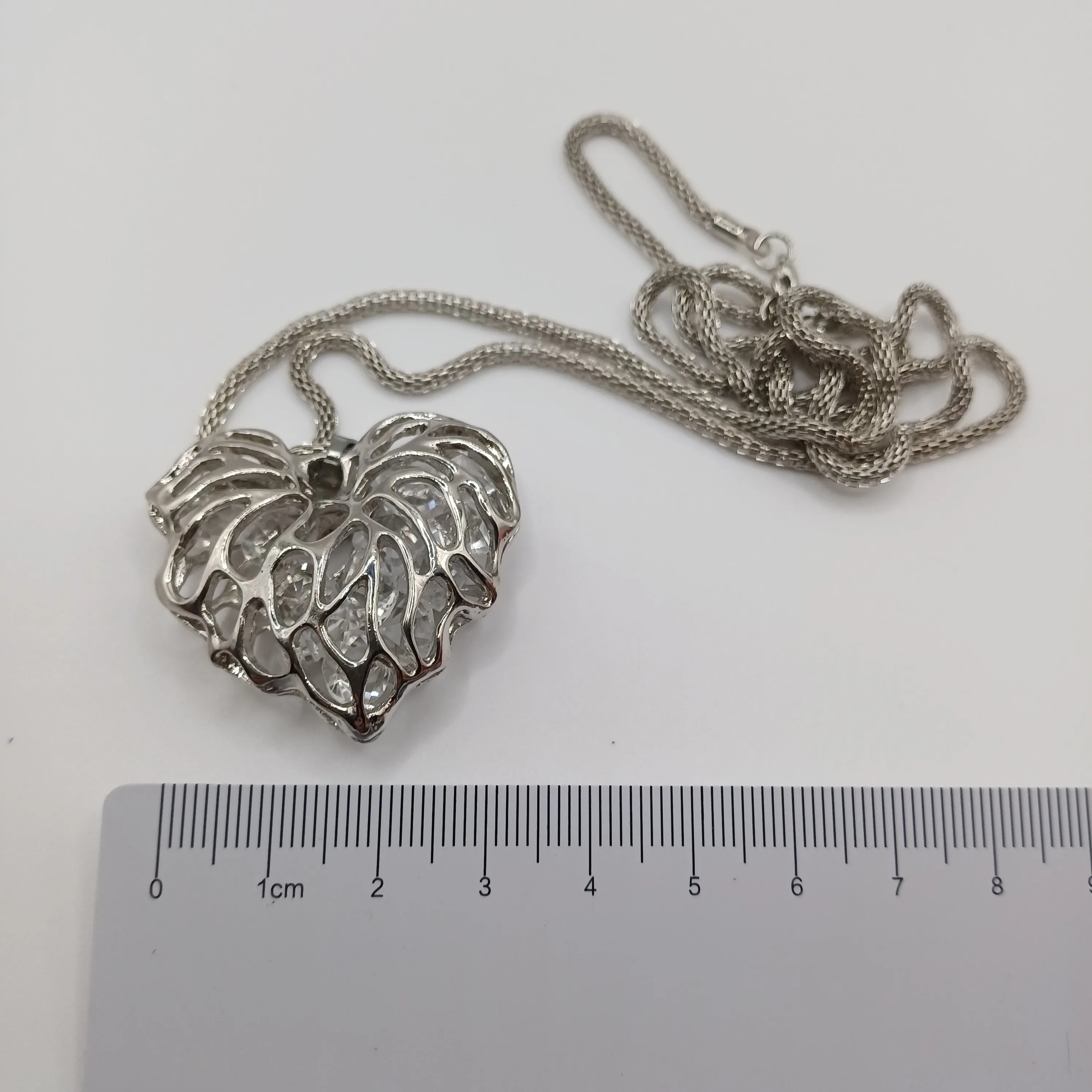 Collier fantaisie coeur argent
