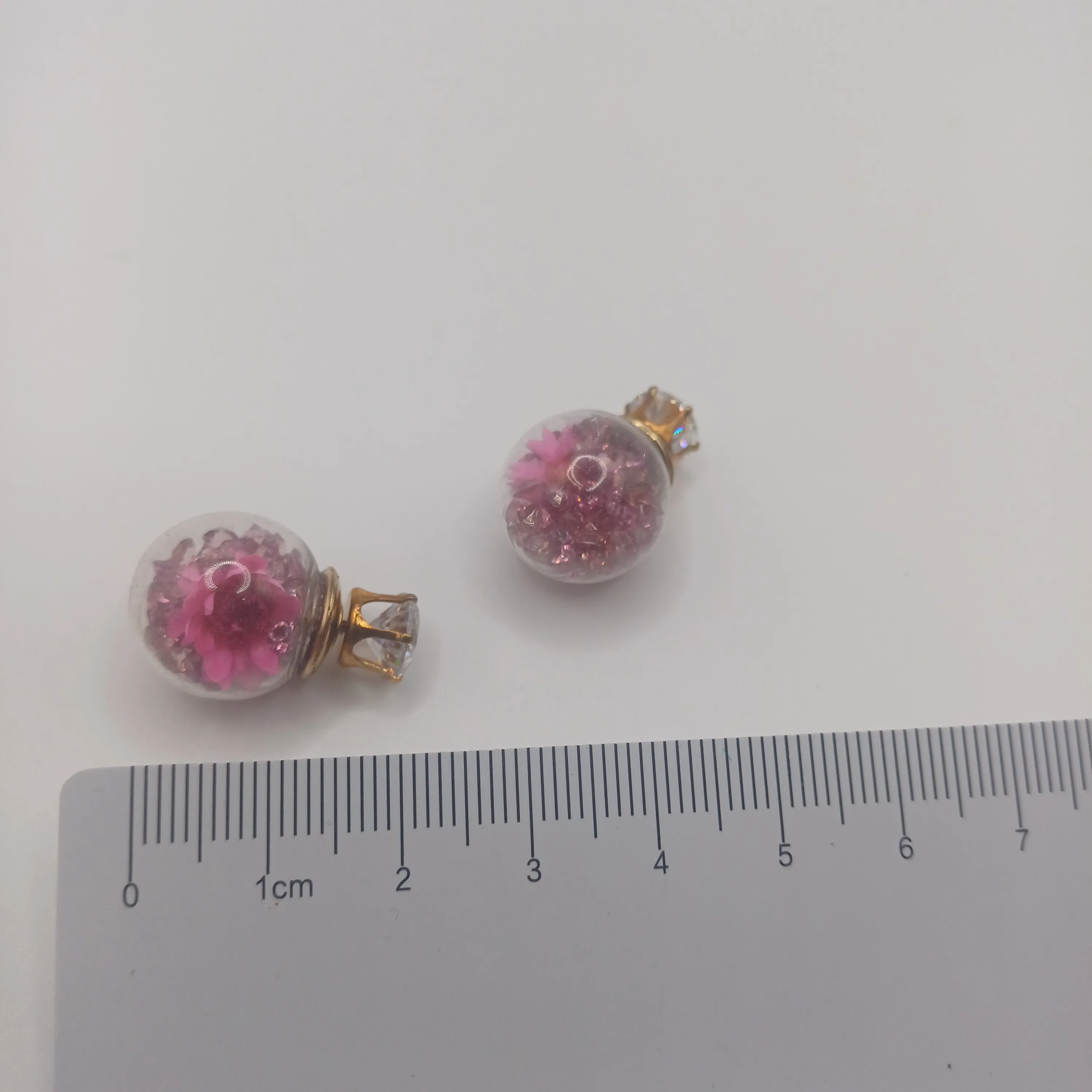 Boucle d'oreilles fantaisie fleurs - violet