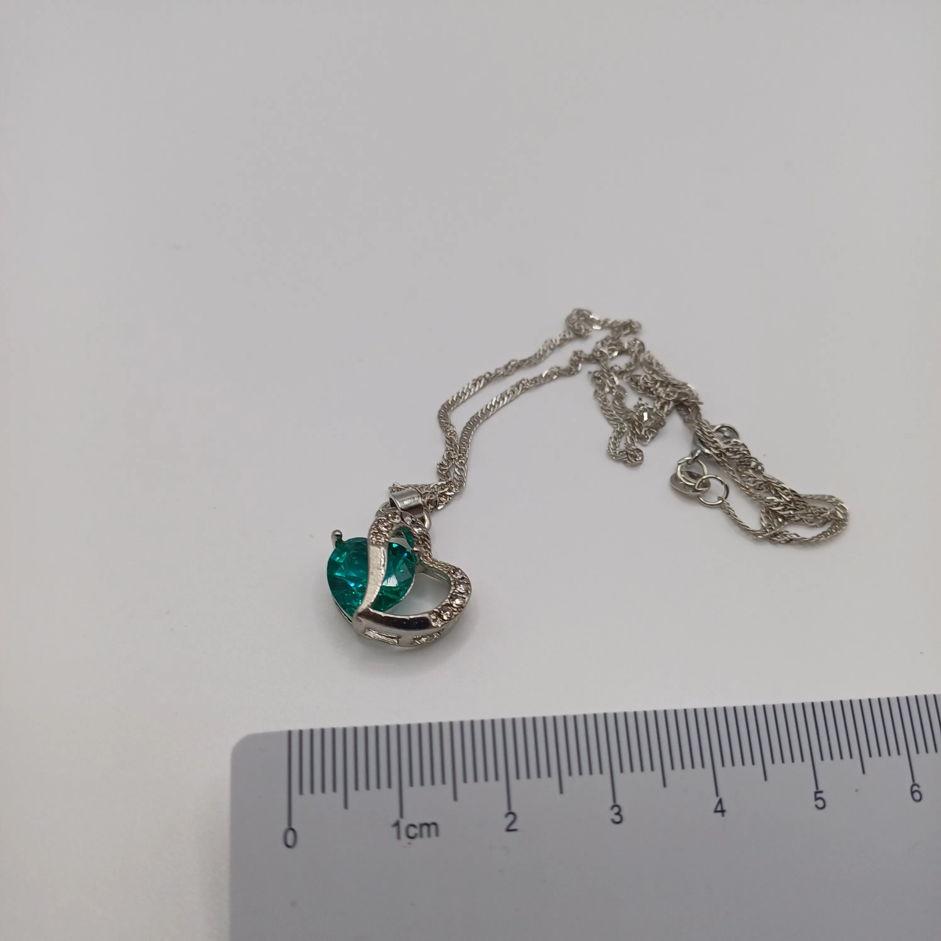 Pendentif fantaisie coeur argent/turquoise