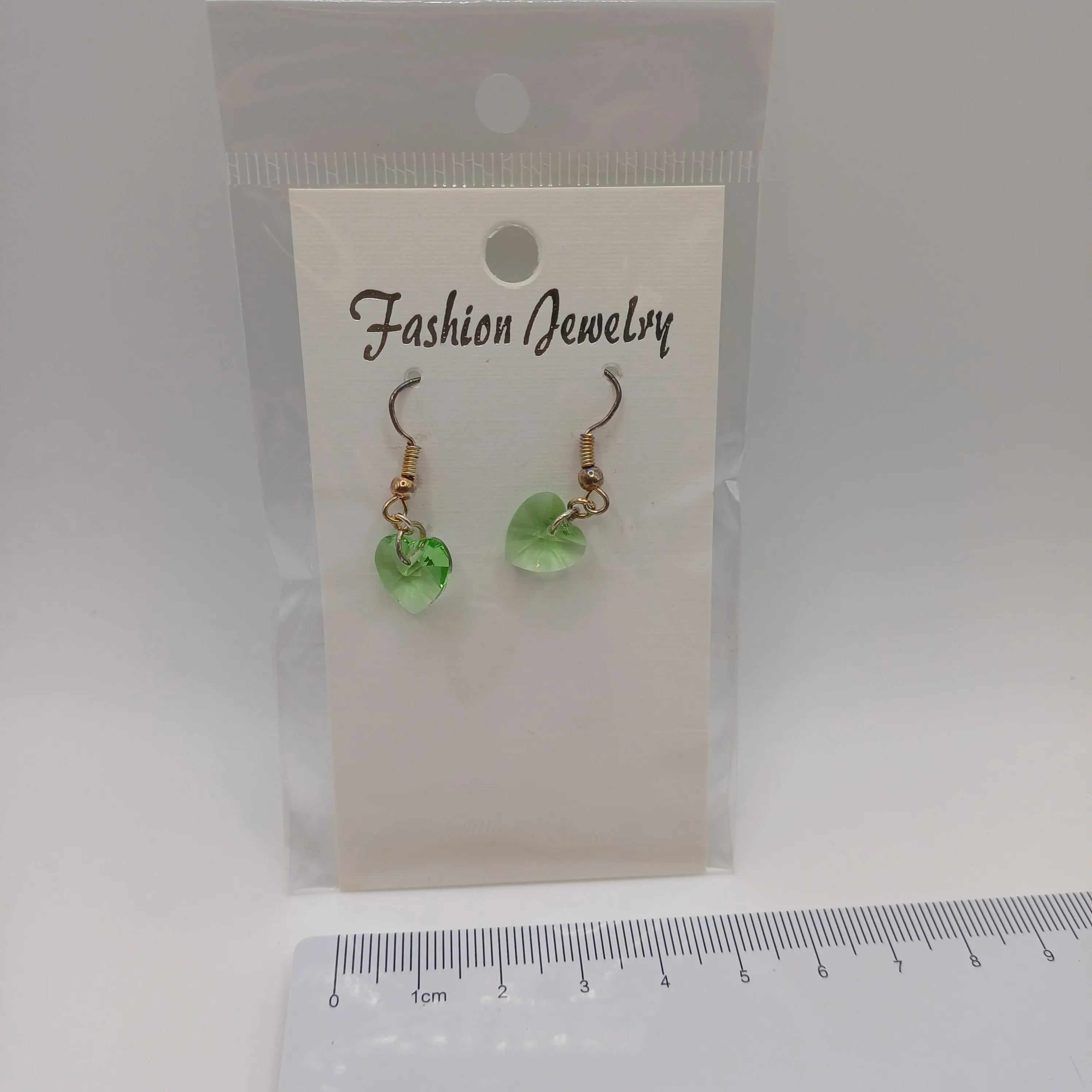 Boucle d'oreilles fantaisie Coeur Vert