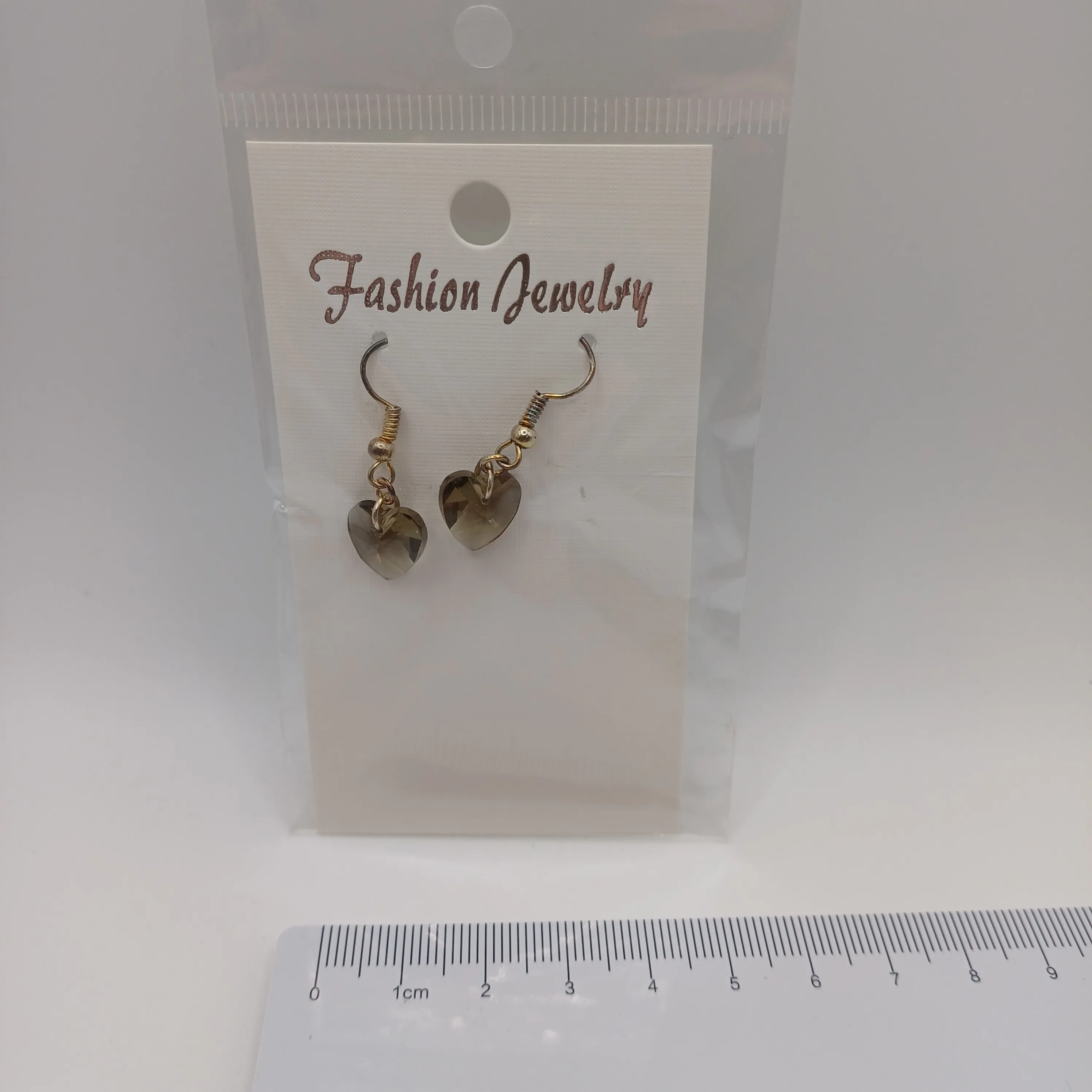Boucle d'oreilles fantaisie Coeur Gris