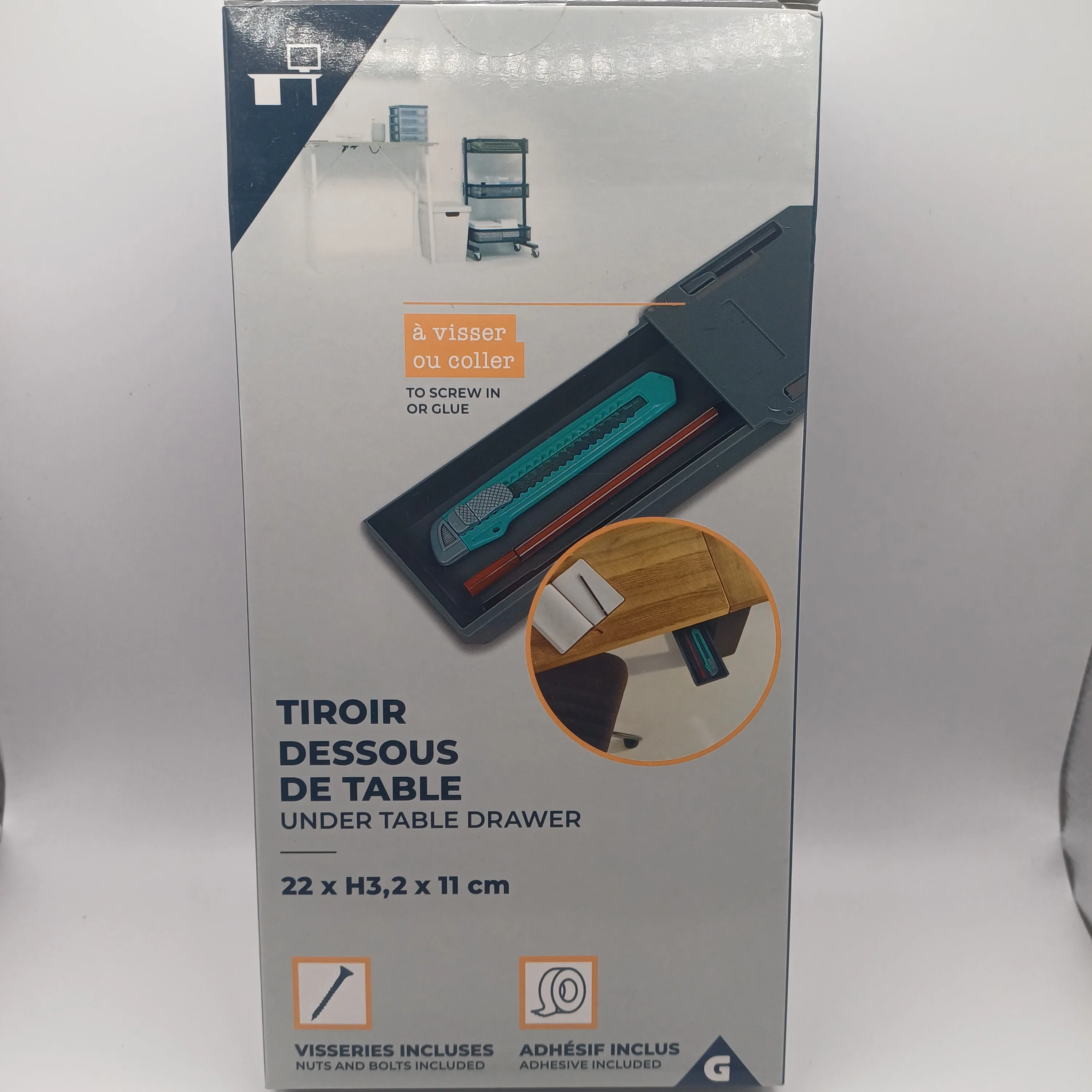 Tiroir dessous de table