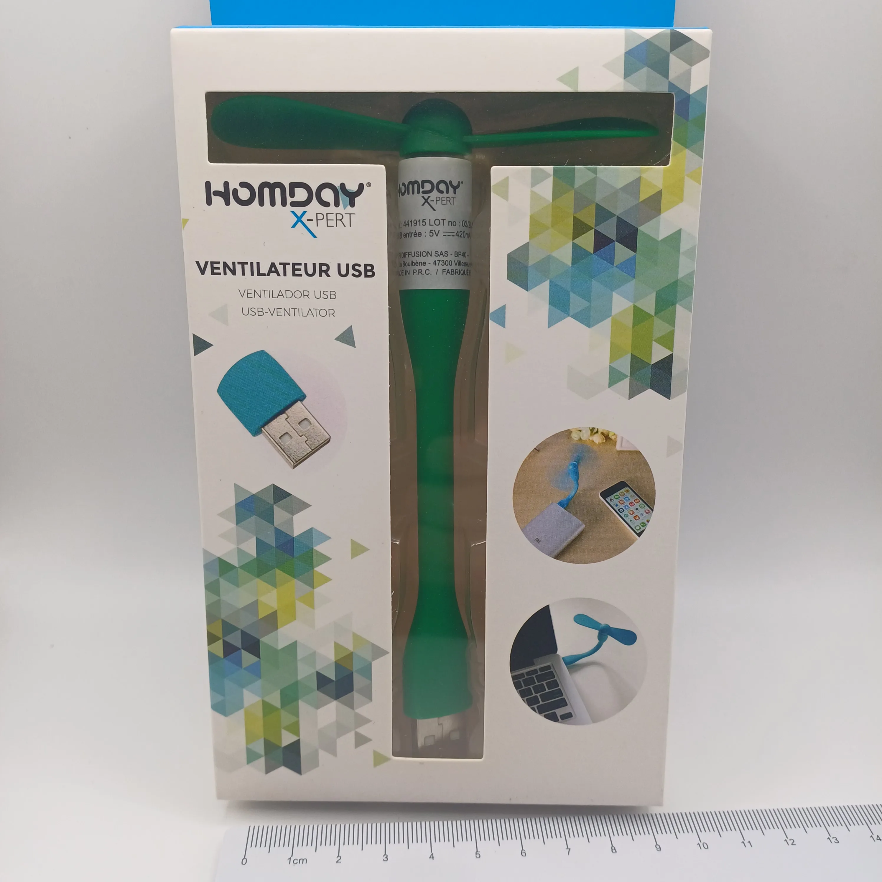 Ventilateur USB vert